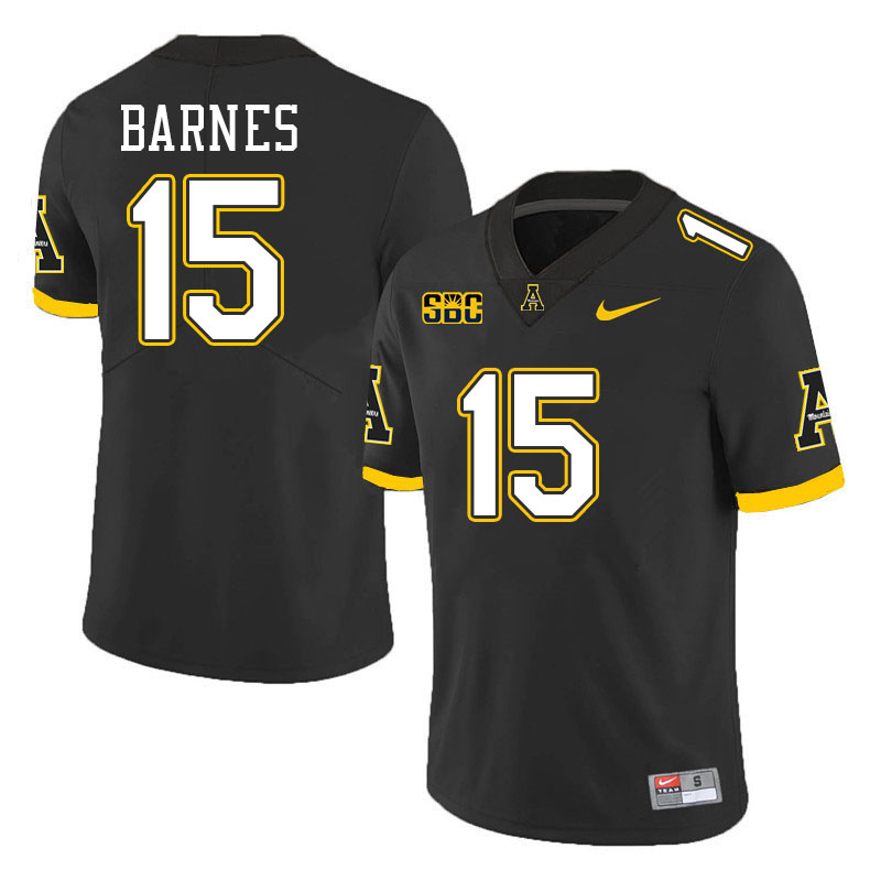 Appalachian State Mountaineers #15 Jaden Barnes College Football Jerseys Stitched-Black